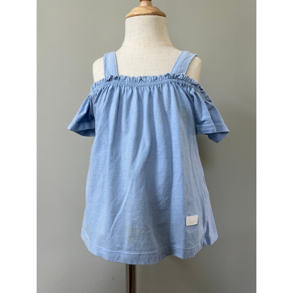 Girls Soft Blue Off the Shoulder Halter Top Shirt Blouse | 7 For All Mankind | 6